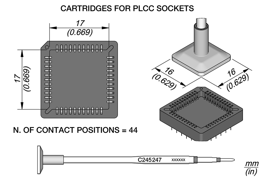 C245247 - Cartridge Socket 17 x 17